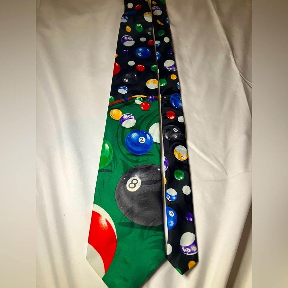 Pool Billard Green Black Tie 8 Polyester Classic